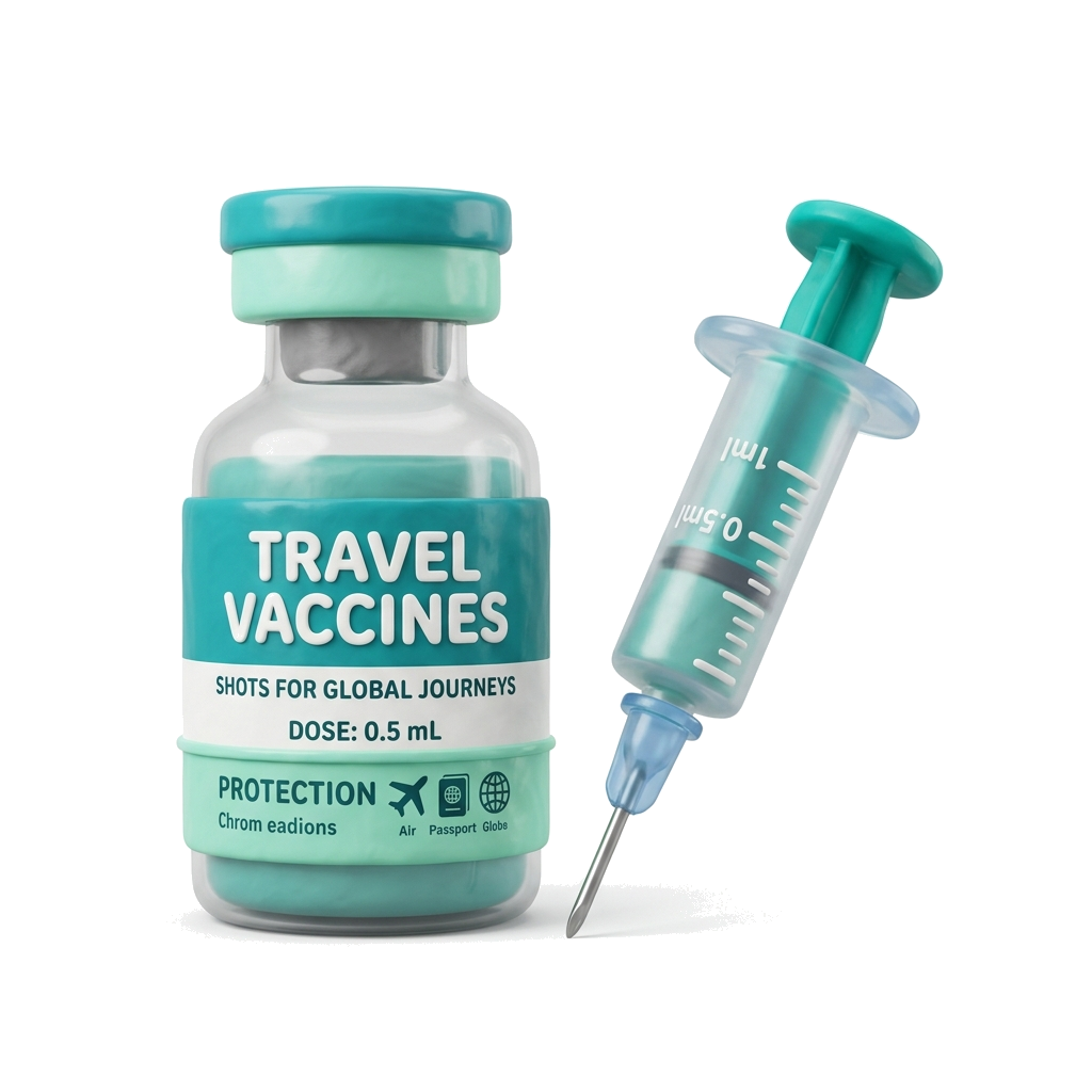 Travel Vaccines & Immunizations 3D Clay Illustration